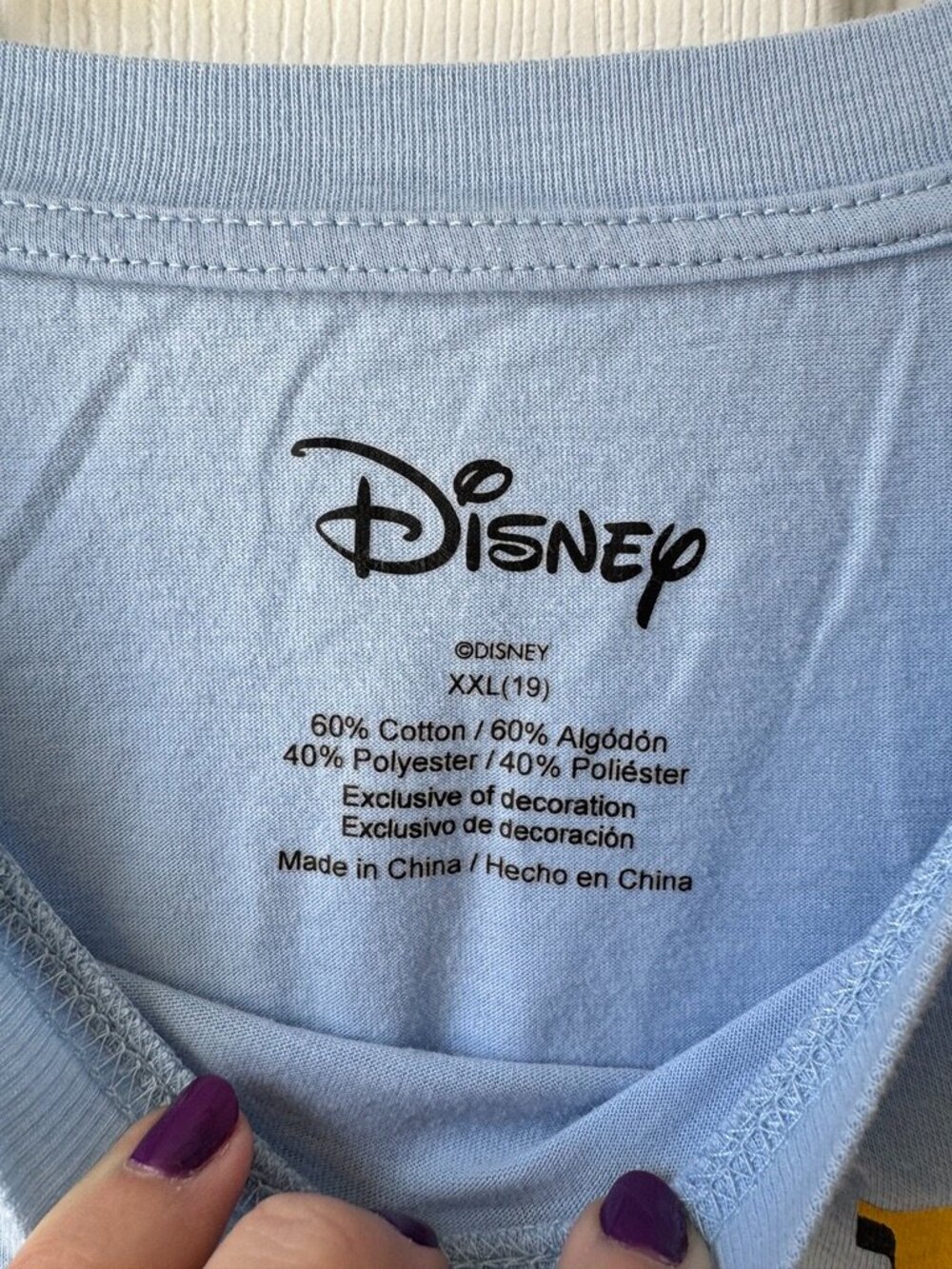 Mickey Mouse Embroidered Crop Tee Juniors XXL, Women’s XL - Picture 3 of 4